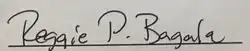 signature de Reggie Bagala