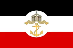 Drapeau de service d'État pour la Marine impériale allemande.