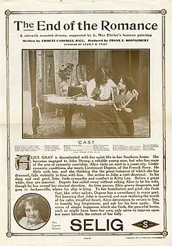 Description de l'image Release flier for THE END OF THE ROMANCE, 1912.jpg.
