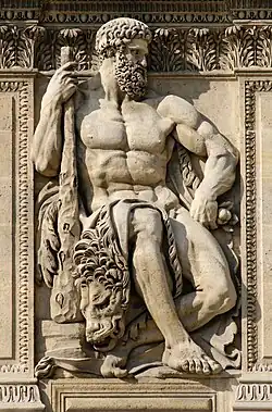Héraclès (1806), Paris, façade ouest de la Cour carrée du palais du Louvre.