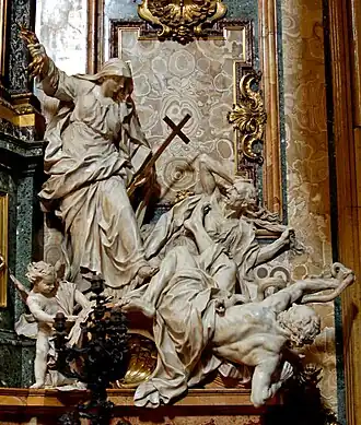 La Religion terrassant l'Hérésie et la Haine (1695-1697/1698) , Rome, église du Gesù.