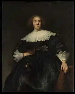 Portrait d'une jeune femme à l'éventail, de Rembrandt.