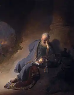 Jérémie pleurant la destruction de Jérusalem.