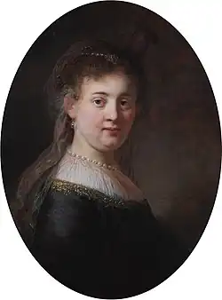 Saskia avec un voile.