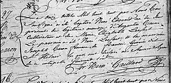 Acte de baptême de René Edouard Caron. 11 octobre 1800. Paroisse Sainte-Anne-de-Beaupré de la ville de Sainte-Anne-de-Beaupré.
