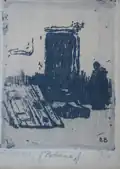 La Poterne, aquatinte (v. 1900)