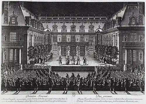 Représentation d'Alceste dans la Cour de Marbre,Jean Le Pautre