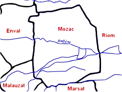 Réseau hydrographique de Mozac.