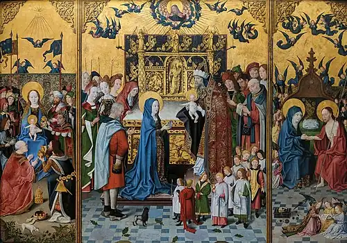 Maître de la Sainte Parenté le Jeune, Retable des Sept Joies de la Vierge, vers 1480, Paris, Musée du Louvre.