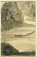 Rêveur, Fu Baoshi, papier, encre, couleurs (pigments).