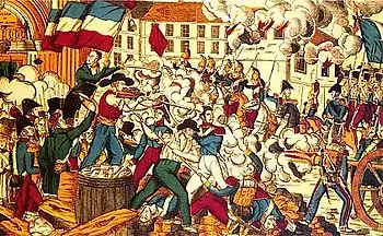Illustration de la révolte des canuts de 1831.