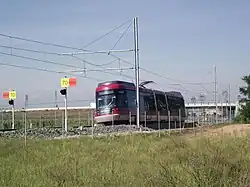 Début de la section à 70 km/h en direction de Meyzieu ZI.