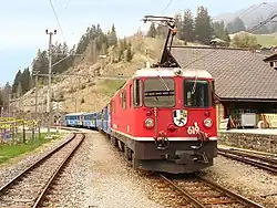 Ge 4/4 II no 619 en gare de Langwies.