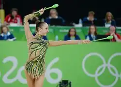 Description de l'image Rhythmic gymnastics at the 2016 Summer Olympics, Marina Durunda 30.jpg.