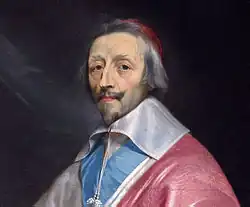buste d'un personnage avec la calotte et le vêtement typique d'un cardinal.
