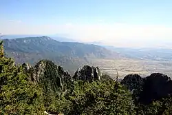 La chaîne de crêtes des monts Sandia.