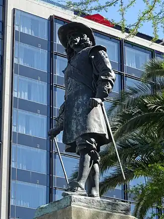 Statue de Jan van Riebeeck (1899) au Cap en Afrique du Sud