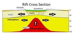 Coupe transversale d'un rift