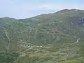 L'hôtel et la route de Sognefjellet.