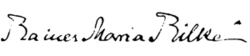 signature de Rainer Maria Rilke
