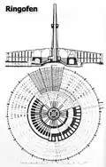 Plan simplifié d'un petit four circulaire de Hoffman.