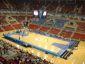 HSBC Arena, site des compétitions de gymnastique artistique, rythmique et du trampoline.