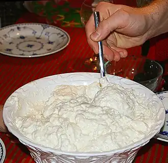 Risalamande d'un repas traditionnel de Noël au Danemark.