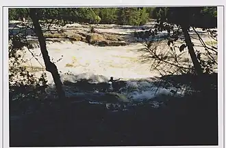 Kayakiste, Parc de la rivière Batiscan, du sentier rive Ouest, de Saint-Stanislas à Saint-Narcisse.
