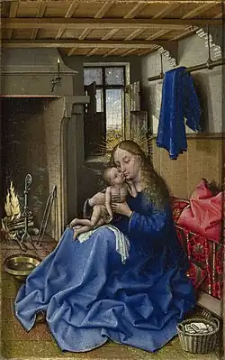 Vierge à l'enfant dans un intérieur, atelier de Robert Campin, National Gallery.