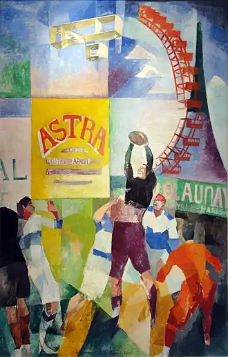 L'Équipe de Cardiff (1912-1913), huile sur toile, 326&nbsp;×&nbsp;208&nbsp;cm.