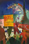 Robert Delaunay, 1913, L'Équipe de Cardiff, huile sur toile, 195 x 132&nbsp;cm Musée Van Abbe, Eindhoven