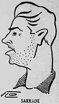 Caricature de Robert Sarrade dans L'Indépendant des Basses-Pyrénées