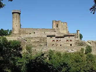 Vue générale du château de Rochebaron.