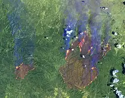 L'imagerie satellitaire permet de mieux suivre les incendies (ici aux États-Unis) et lutter contre eux.
