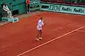 Dinara Safina à l'échauffement à Roland-Garros.