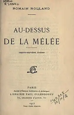 Image illustrative de l’article Au-dessus de la mêlée (texte)