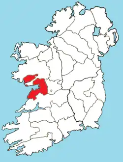 Emplacement du diocèse en Irlande.