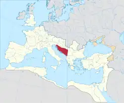 La Dalmatie dans l'Empire romain, vers 125.