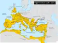 L'Aquitaine et la Narbonnaise dans l'Empire romain à son apogée, vers l'an 120 ap. J.-C.