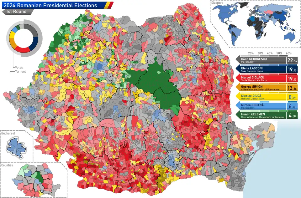 Résultats du 1er tour par communes.