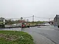 Le rond-point de la rue de Longtain en construction (novembre 2024).