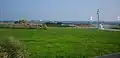 Le rond-point de Brécourt, avec en arrière-plan la rade de Cherbourg.
