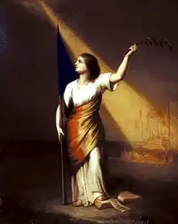 La Roumanie brisant ses chaines sur le champ de la liberté