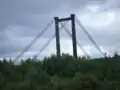Le pont de la route de la Baie James enjambant la rivière Rupert vu d'une aire de repos