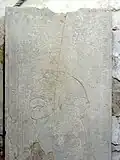 Dalle funéraire, détail.