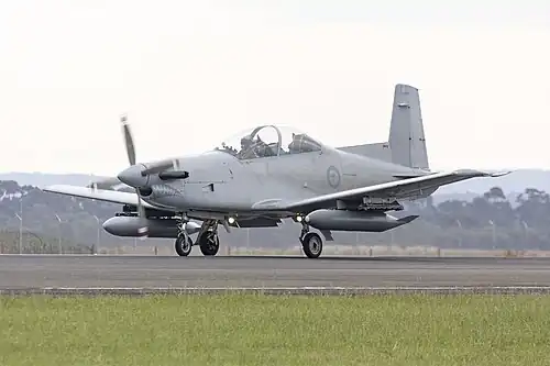 PC-9A/F pour le contrôle aérien avancé (FAC) du No. 4 Squadron australien (2015).
