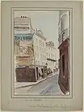 Vue de la rue en 1895 (dessin de F. Seguin).