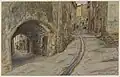 Henri Rivière - Rue Rompi-cou. Bormes (1926).