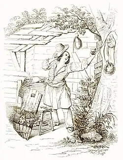 Le Vigneron reconnaissant, gravure d'après le tableau d'E. Latil exposé au Salon de 1839, publié dans le Journal des artistes.
