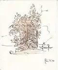 Aquarelle sur encre de Chine, 1990 : pêcheurs.